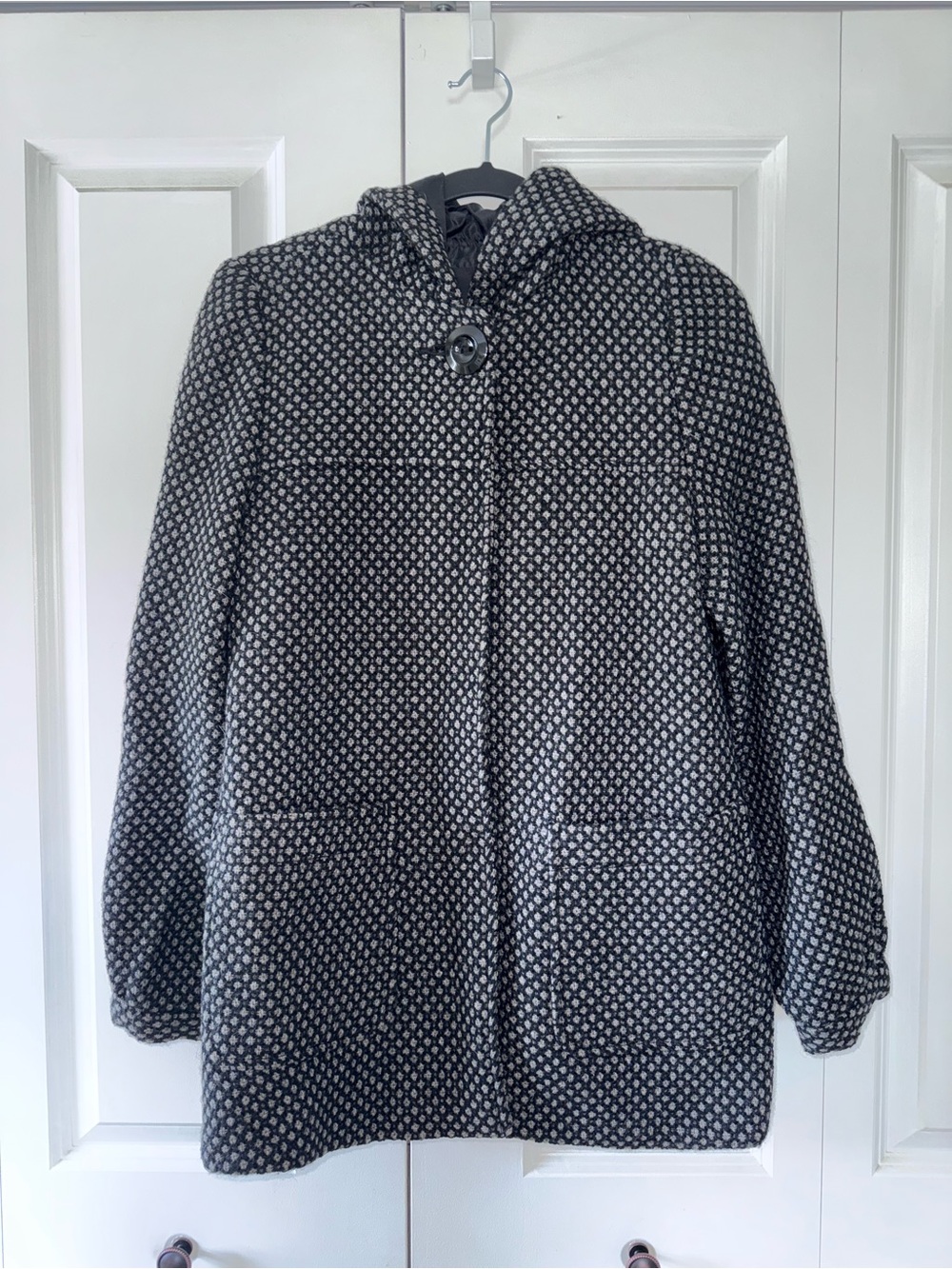 Mossimo Supply Co. Hooded Patterned Coat - Black & White